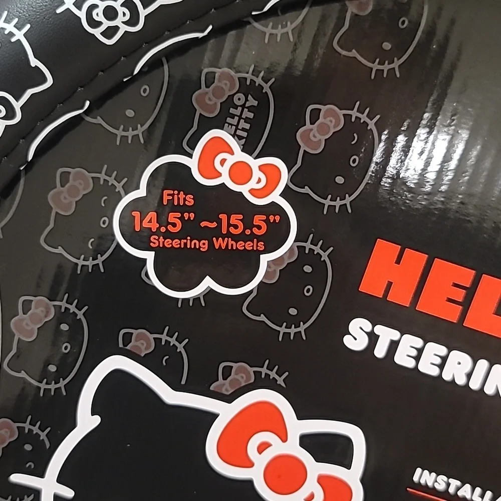 đź–¤Sanrio Hello Kitty Black and White Steering Wheel Coverđź–¤ - Picture 6 of 7
